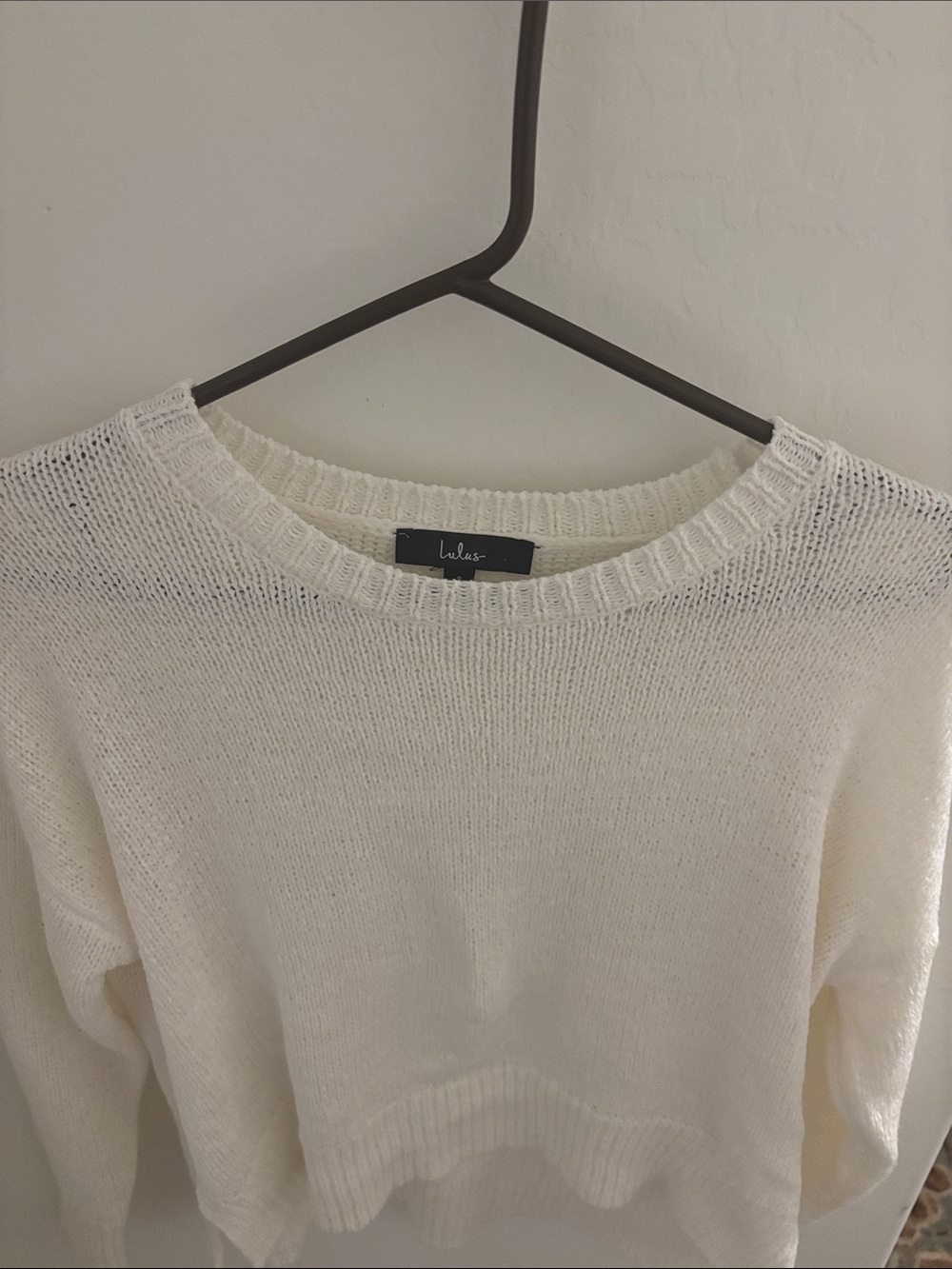 Lulus Cream Lightweight Crewneck Sweater